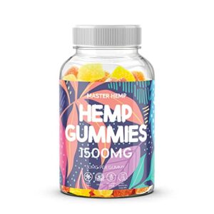Organic Hemp Gummies Advanced Extra Strength - High Potency Edibles 50 Count Joints, Muscles, Calm- Stress Relief, Inflammation, Pain, Restful Sleep Gummy Bear Adults - Sugar Rejuavzen Oil