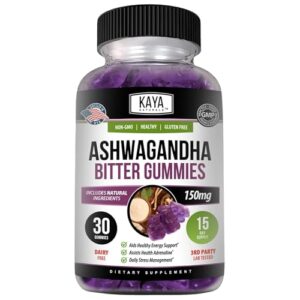 Kaya Naturals Ashwagandha Bitter Gummies - Bitter is Better - High Potency - 30 Count